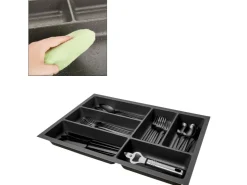SOTECH Besteckkästen<ORGA-BOX-2 Besteckeinsatz Tiefe 462 mm Höhe 50,5 mm Für Nobilia Küchen Canvas Struktur Breite 309 mm Anthrazit