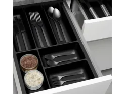 SOTECH Besteckkästen<ORGA-BOX-2 Besteckeinsatz Tiefe 462 mm Höhe 50,5 mm Für Nobilia Küchen Canvas Struktur Breite 309 mm Anthrazit