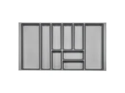 New SOTECH ORGA-BOX-2 Besteckeinsatz Tiefe 462 mm Höhe 50,5 mm Für Nobilia Küchen Canvas Struktur Breite 809 mm Silbergrau