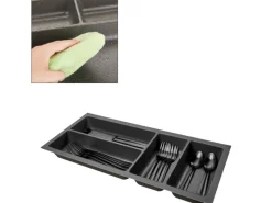 Outlet ORGA-BOX-2 Besteckeinsatz Tiefe 462 mm Höhe 50,5 mm Für Nobilia Küchen Canvas Struktur Breite 209 mm Besteckkästen