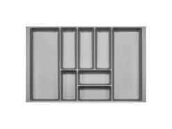 SOTECH Besteckkästen<ORGA-BOX-2 Besteckeinsatz Tiefe 462 mm Höhe 50,5 mm Für Nobilia Küchen Canvas Struktur Breite 709 mm Silbergrau
