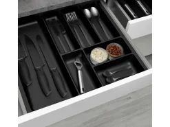 Hot SOTECH ORGA-BOX-2 Besteckeinsatz Tiefe 462 mm Höhe 50,5 mm Für Nobilia Küchen Canvas Struktur Breite 509 mm Anthrazit