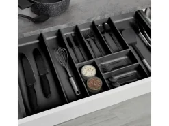 SOTECH Besteckkästen<ORGA-BOX-2 Besteckeinsatz Tiefe 462 mm Höhe 50,5 mm Für Nobilia Küchen Canvas Struktur Breite 809 mm Anthrazit