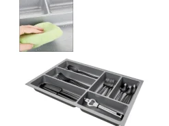 SOTECH Besteckkästen<ORGA-BOX-2 Besteckeinsatz Tiefe 462 mm Höhe 50,5 mm Für Nobilia Küchen Canvas Struktur Breite 309 mm Silbergrau