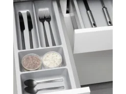 Sale SOTECH ORGA-BOX-2 Besteckeinsatz Tiefe 462 mm Höhe 50,5 mm Für Nobilia Küchen Canvas Struktur Breite 209 mm Silbergrau