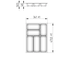 Online ORGA-BOX-3 Besteckeinsätze Tiefe 473 mm Höhe 50,5 mm Schubladeneinsätze Breite 341 mm Besteckkästen