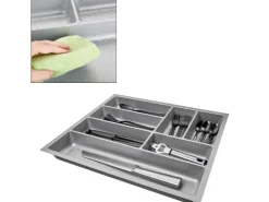 SOTECH Besteckkästen<ORGA-BOX-3 Besteckeinsätze Tiefe 473 mm Höhe 50,5 mm Schubladeneinsätze Breite 391 mm Silbergrau