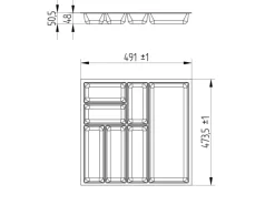 Online ORGA-BOX-3 Besteckeinsätze Tiefe 473 mm Höhe 50,5 mm Schubladeneinsätze Breite 491 mm Besteckkästen