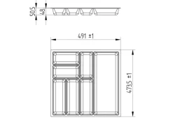 Clearance ORGA-BOX-3 Besteckeinsätze Tiefe 473 mm Höhe 50,5 mm Schubladeneinsätze Breite 491 mm Besteckkästen