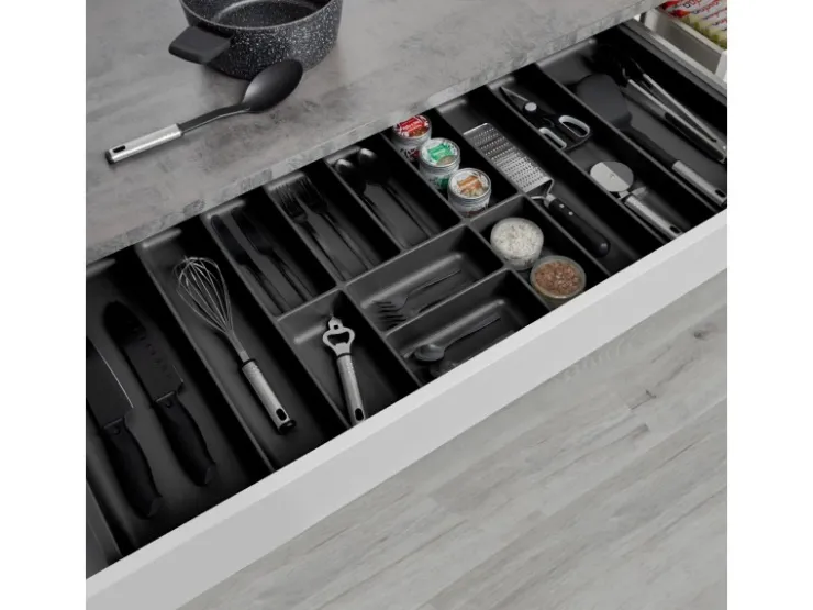 SOTECH Besteckkästen<ORGA-BOX-3 Besteckeinsätze Tiefe 473 mm Höhe 50,5 mm Schubladeneinsätze Breite 1091 mm Anthrazit