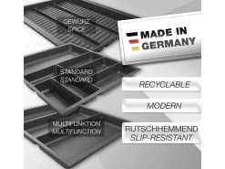 SOTECH Besteckkästen<ORGA-BOX-2 Gewürzgläsereinsatz Tiefe 462 mm Höhe 50,5mm Für Nobilia Küchen Canvas Struktur Breite 509mm Anthrazit