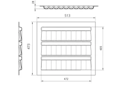 Clearance SOTECH ORGA-BOX Gewürzgläsereinsatz Gewürzdoseneinsatz 513 x 28 x 473 mm Oriongrau Für Blum 60er Korpusbreite