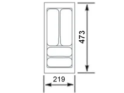 Online SOTECH Orga-Box I Besteckeinsatz Silbergrau 600 mm Höhe 55 mm Für Blum Tandembox und ModernBox