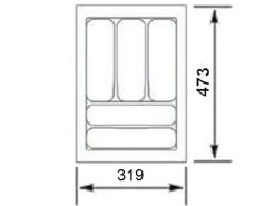 SOTECH Orga-Box I Besteckeinsatz Höhe 55 mm Lavagrau 400 mm Für Blum Tandembox und ModernBox