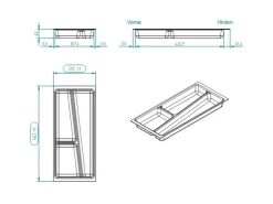 Sale SOTECH ORGA-BOX II Besteckeinsatz 300 mm Höhe 45 mm Silbergrau Für Nobilia Schubladen