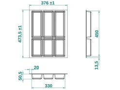 Online SOTECH ORGA-BOX IV UNIVERSAL Besteckeinsatz 450 mm Höhe 53 mm Schubkasteneinsatz Besteckeinteilung