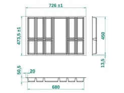 Online SOTECH ORGA-BOX IV UNIVERSAL Besteckeinsatz 800 mm Höhe 53 mm Schubkasteneinsatz Besteckeinteilung
