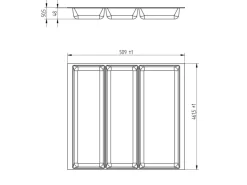 New SOTECH ORGA-BOX-2 Multifunktionseinsatz Tiefe 462mm Höhe 50,5mm Für Nobilia Küchen Canvas Struktur 509mm Silbergrau
