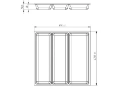 Best ORGA-BOX-3 Multifunktionseinsatz Tiefe 473 mm Höhe 50,5 mm Schubladeneinsätze Breite 491 mm Besteckkästen