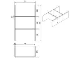 ORGA-BOX Schubladen-Einsatz Bambus Geölt 473x273x145 mm Auszugseinsatz Besteckkästen