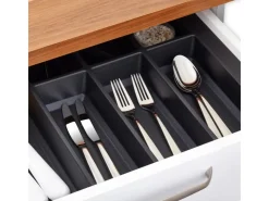 SOTECH Besteckkästen<Orga-Box VII Besteckeinsatz Schwarz 450 mm Höhe 50,5 mm mit Softtouch Oberfläche
