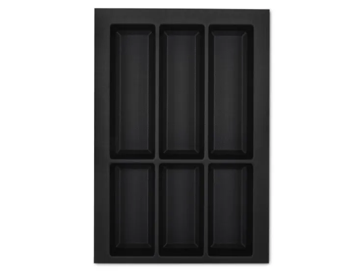 SOTECH Besteckkästen<Orga-Box VII Besteckeinsatz Schwarz 400 mm Höhe 50,5 mm mit Softtouch Oberfläche