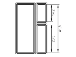 SOTECH Besteckkästen<Orga-Box VII Besteckeinsatz Schwarz 400 mm Höhe 50,5 mm mit Softtouch Oberfläche