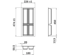 Discount Orga-Box VII Besteckeinsatz Basaltgrau 300 mm Höhe 50,5 mm mit Softtouch Oberfläche Besteckkästen