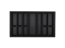 Hot Orga-Box VII Besteckeinsatz Schwarz 900 mm Höhe 50,5 mm mit Softtouch Oberfläche Besteckkästen