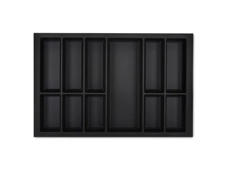 SOTECH Besteckkästen<Orga-Box VII Besteckeinsatz Schwarz 800 mm Höhe 50,5 mm mit Softtouch Oberfläche