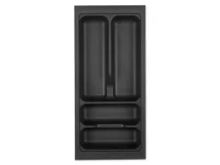 Online Orga-Box VIII Besteckeinsatz 211 x 480 x 55 mm Lavagrau mit Perlstruktur Für 30er Schränke in Häcker Küchen Besteckkästen