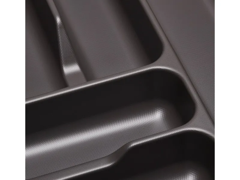 Online Orga-Box VIII Besteckeinsatz 211 x 480 x 55 mm Lavagrau mit Perlstruktur Für 30er Schränke in Häcker Küchen Besteckkästen