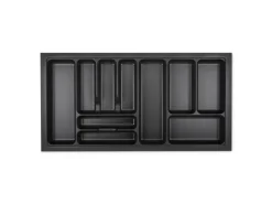 SOTECH Besteckkästen<Orga-Box VIII Besteckeinsatz 911 x 480 x 55 mm Lavagrau mit Perlstruktur Für 100er Schränke in Häcker Küchen