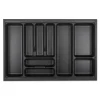 Discount Orga-Box VIII Besteckeinsatz 311 x 480 x 55 mm Lavagrau mit Perlstruktur Für 40er Schränke in Häcker Küchen Besteckkästen
