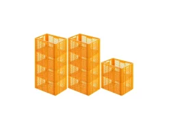 Outlet PROREGAL SparSet 10 x Eurobehälter Bäcker- und Konditorenkasten HxBxT 34,9 x 40 x 60 70 Liter Gelb-Orange Brötchenkiste Sstapelbare Bäckerkiste