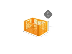 Outlet PROREGAL SparSet 10 x Eurobehälter Bäcker- und Konditorenkasten HxBxT 34,9 x 40 x 60 70 Liter Gelb-Orange Brötchenkiste Sstapelbare Bäckerkiste