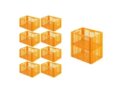 Outlet PROREGAL SparSet 10 x Eurobehälter Bäcker- und Konditorenkasten HxBxT 34,9 x 40 x 60 70 Liter Gelb-Orange Brötchenkiste Sstapelbare Bäckerkiste