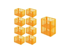 Best PROREGAL SparSet 5 x Eurobehälter Bäcker- und Konditorenkasten HxBxT 42,1 x 40 x 60 85 Liter Gelb-Orange Brötchenkiste Sstapelbare Bäckerkiste