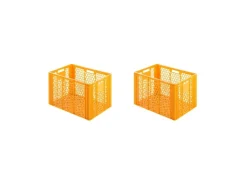 Hot PROREGAL SuperSparSet 2 x Eurobehälter Bäcker- und Konditorenkasten HxBxT 42,1 x 40 x 60 85 Liter Gelb-Orange Brötchenkiste Sstapelbare Bäckerkiste