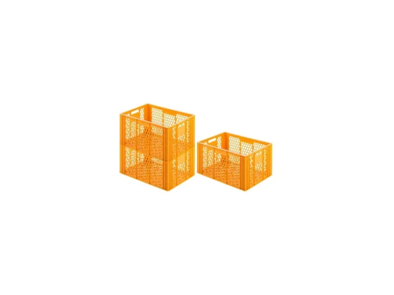 Clearance SuperSparSet 3 x Eurobehälter Bäcker- und Konditorenkasten HxBxT 34,9 x 40 x 60 70 Liter Gelb-Orange Brötchenkiste Sstapelbare Bäckerkiste Vorratsdosen|Vorratsbehälter