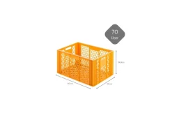 Clearance SuperSparSet 3 x Eurobehälter Bäcker- und Konditorenkasten HxBxT 34,9 x 40 x 60 70 Liter Gelb-Orange Brötchenkiste Sstapelbare Bäckerkiste Vorratsdosen|Vorratsbehälter