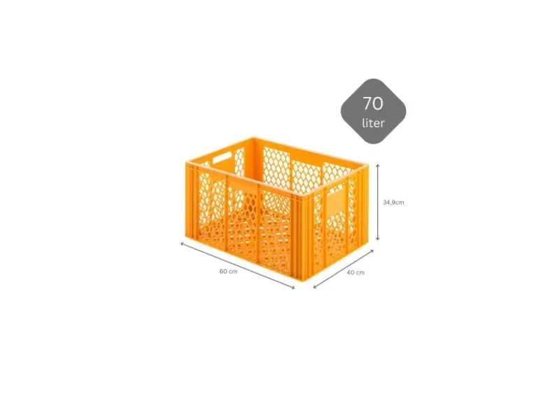 Clearance SuperSparSet 3 x Eurobehälter Bäcker- und Konditorenkasten HxBxT 34,9 x 40 x 60 70 Liter Gelb-Orange Brötchenkiste Sstapelbare Bäckerkiste Vorratsdosen|Vorratsbehälter