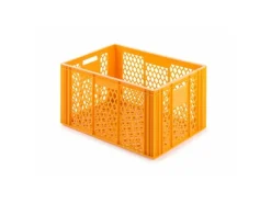 Clearance SuperSparSet 3 x Eurobehälter Bäcker- und Konditorenkasten HxBxT 34,9 x 40 x 60 70 Liter Gelb-Orange Brötchenkiste Sstapelbare Bäckerkiste Vorratsdosen|Vorratsbehälter