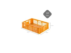 New PROREGAL SuperSparSet 5 x Eurobehälter Bäcker- und Konditorenkasten HxBxT 17,1 x 40 x 60 33 Liter Gelb-Orange Brötchenkiste Sstapelbare Bäckerkiste