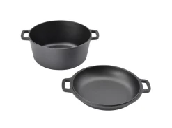 TAINO Double Dutch Oven 6L Gusseisen Deckel Allzweck-Kochtopf Schmortopf Dopf