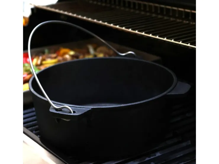 Clearance TAINO Dutch Oven 4L Gusseisen Feuertopf Deckelheber Grillzubehör Dopf