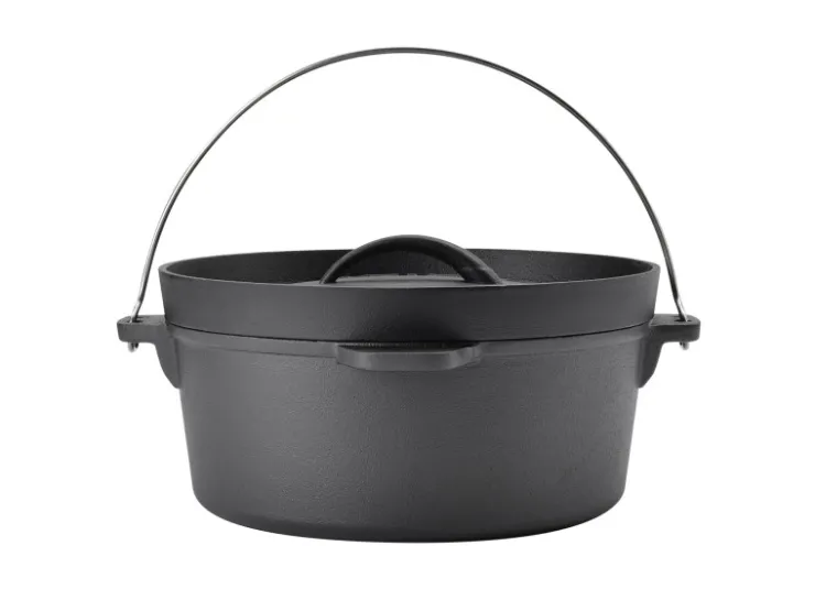 Clearance TAINO Dutch Oven 4L Gusseisen Feuertopf Deckelheber Grillzubehör Dopf