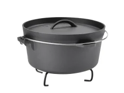 Clearance TAINO Dutch Oven 4L Gusseisen Feuertopf Deckelheber Grillzubehör Dopf