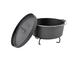 Clearance TAINO Dutch Oven 4L Gusseisen Feuertopf Deckelheber Grillzubehör Dopf