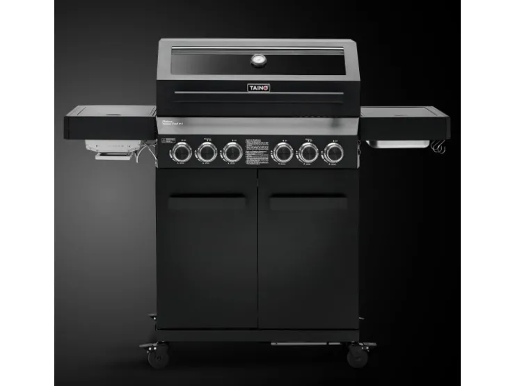 TAINO Schneidebretter<Platinum Yamara Dark 4+2 Gasgrill Stahl 4 Brenner Sear-Burner Backburner